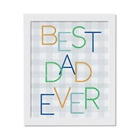 Best Dad Ever Check White Framed Print