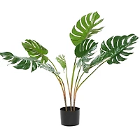 Monstera Leaf Decorations With Pot, 29", Green