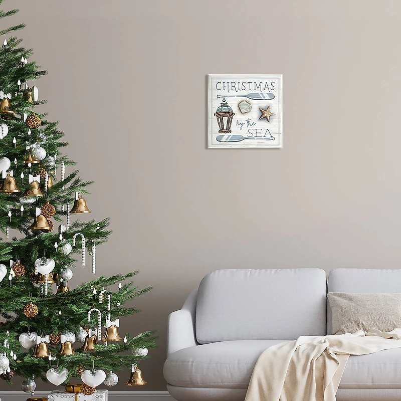 Stupell Industries Christmas By The Sea Phrase Wall Plaque Art