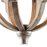 Brown Wood Rustic Candle Chandelier, 28" x 25" x 25"