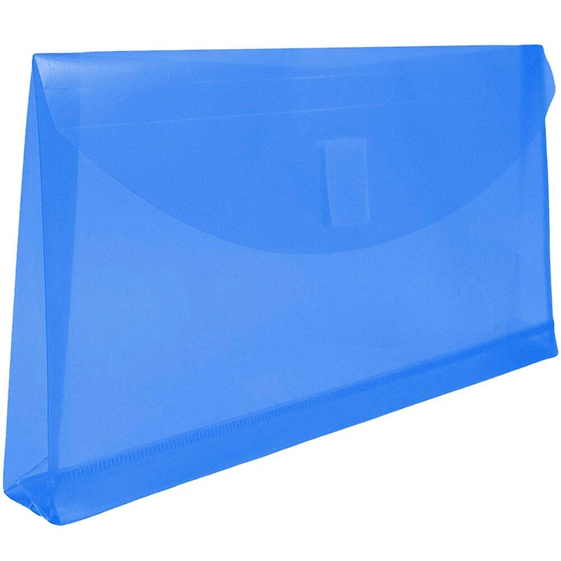 JAM Paper 5.25" x 10" Mixed Plastic Hook & Loop Closure 1" Expansion Booklet Envelopes, 12ct.
