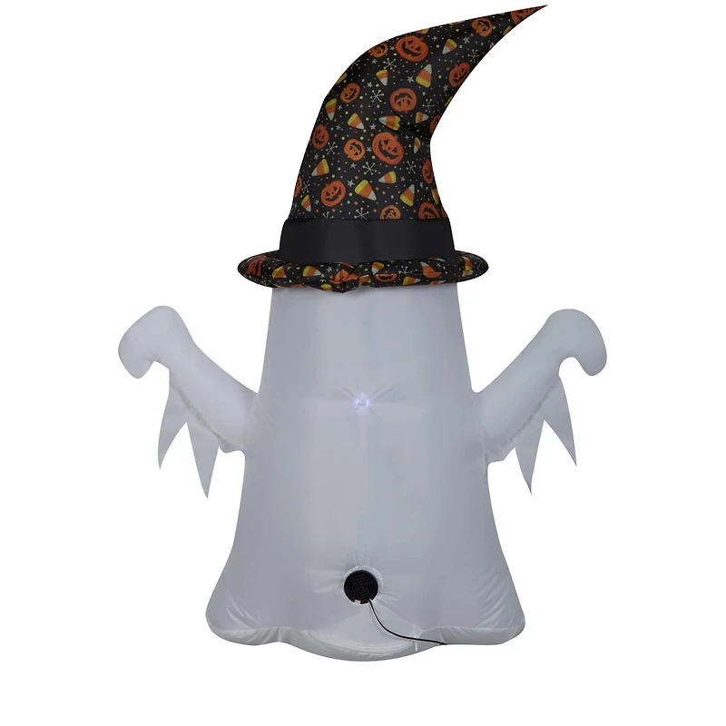 4ft. Airblown® Inflatable Halloween Ghost in Witch Hat with LED Lights
