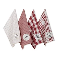 Barn Red Farm To Table Embellished Dishtowel (Set of 4)