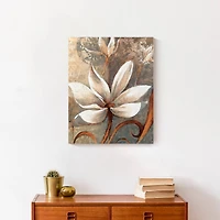 White And Copper Magnolia 16" x 20" Canvas Wall Art