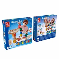 Hape Quadrilla Wooden Marble Run Construction Race To The Finish Set