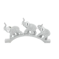 14" Silver Glam Elephant Sculpture