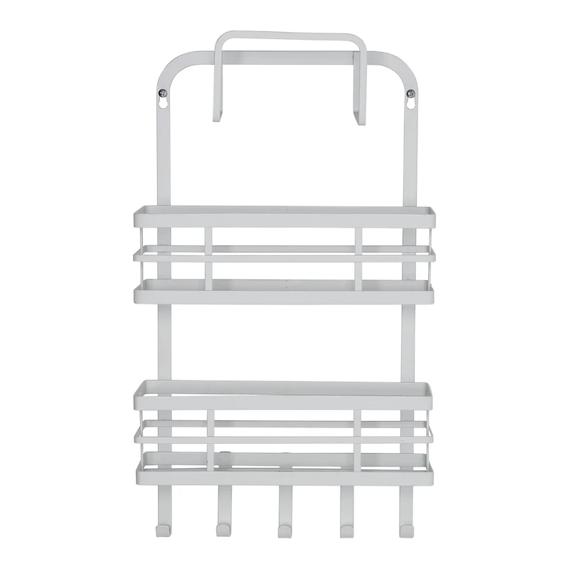 Honey Can Do White Over Cabinet Door Organizer with Hooks