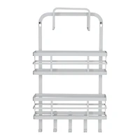 Honey Can Do White Over Cabinet Door Organizer with Hooks