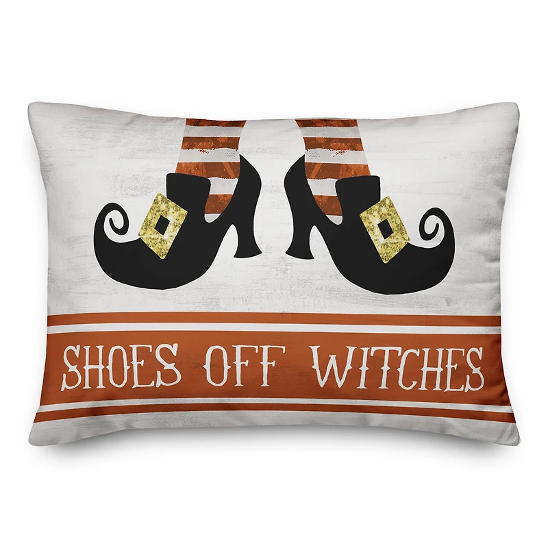 Shoes Off Witches Throw Pillow