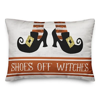 Shoes Off Witches Throw Pillow