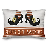 Shoes Off Witches Throw Pillow