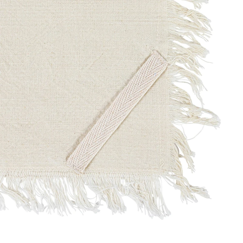 Hello Honey® Natural & Black Stripes Woven Cotton Tea Towels with Fringe Set