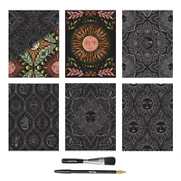 Brea Reese™ 9" x 12" Fall Moon & Sun Scratch Art Paper Pad