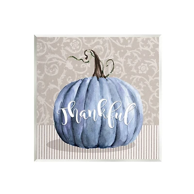Stupell Industries Thankful Patterned Fall Pumpkin Wall Plaque Art