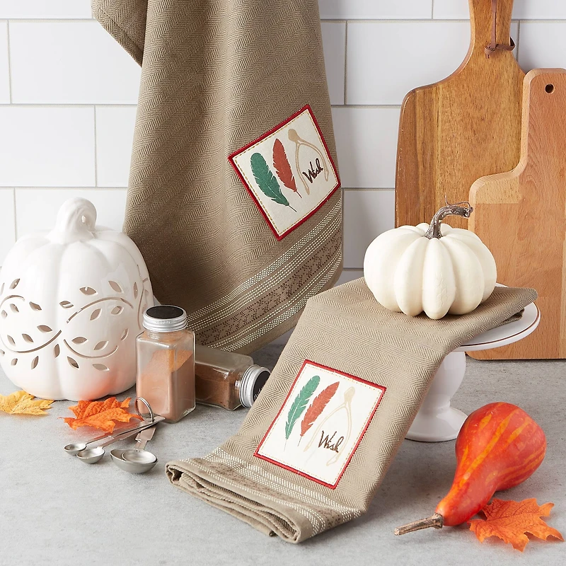 DII® Wish Embroidered Dishtowels, 2ct.