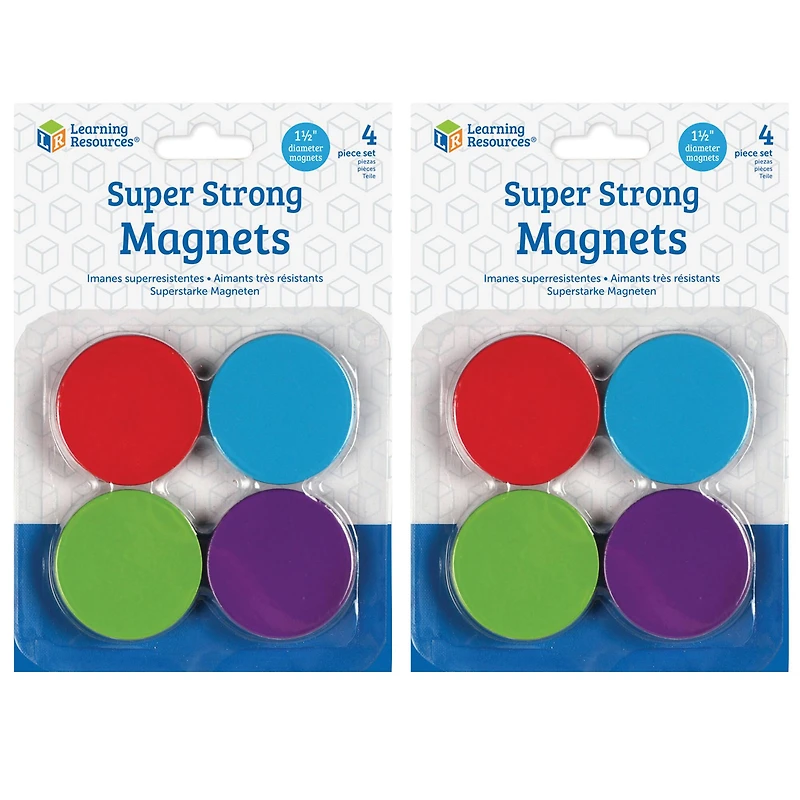 Learning Resources® Super Strong Magnets, 2 Packs of 4