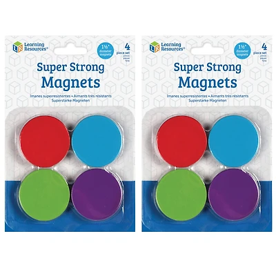 Learning Resources® Super Strong Magnets, 2 Packs of 4