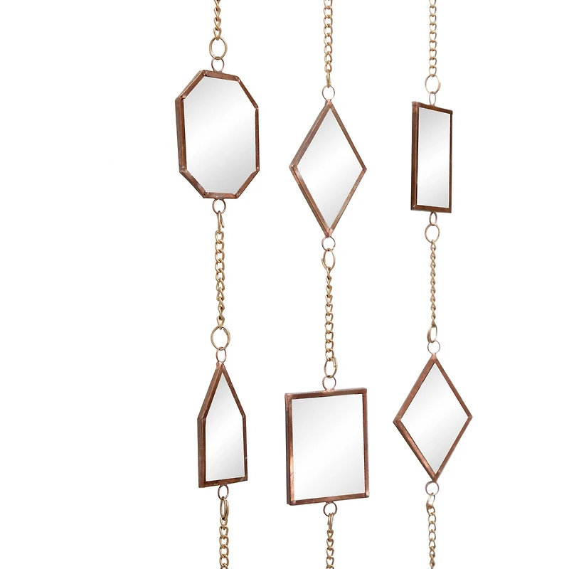 The Novogratz 32" Brown Metal Eclectic Mirror Wind Chime