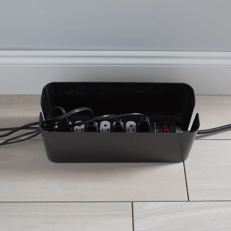 Simplify Black Cable Organizer Boxes, 2ct.