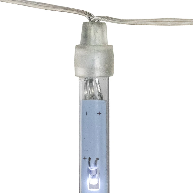 LED Lighted Snowfall Icicle Christmas Lights - Polar White - 15' Clear Wire - 10ct