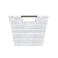 Simplify Medium White Rattan Storage Basket