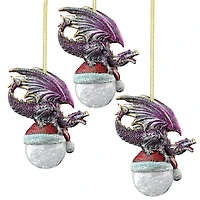 Design Toscano 3ct. North Pole Dragon Ornaments