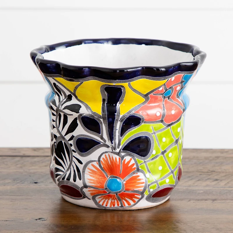 8" Handmade Mexican Talavera Ceramic Planter
