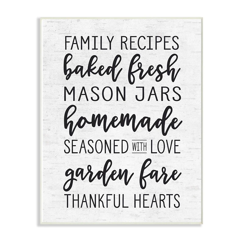 Stupell Industries Family Recipes Typography Wall Plaque