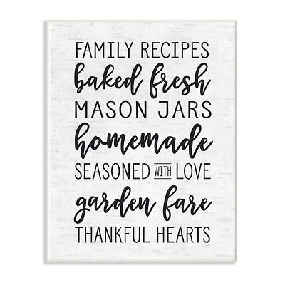 Stupell Industries Family Recipes Typography Wall Plaque
