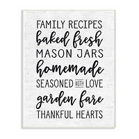 Stupell Industries Family Recipes Typography Wall Plaque