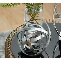 Silver Metal Modern Orbs Balls Sculpture Set