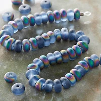 Blue Rondelle AB Glass Beads, 6mm by Bead Landing™