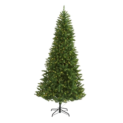 7.5ft. Pre-Lit Green Valley Fir Artificial Christmas Tree with Clear LED Lights