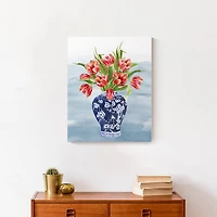 Chinoiseire Tulips 16" x 20" Canvas Wall Art