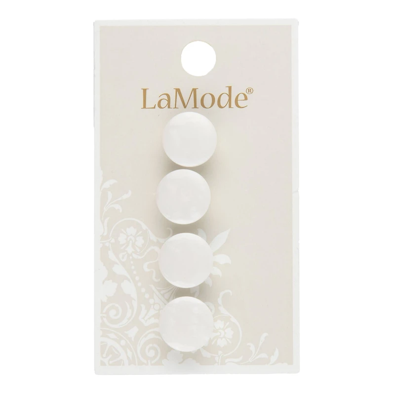 LaMode® 1/2" White Marbled Shank Buttons, 4ct.