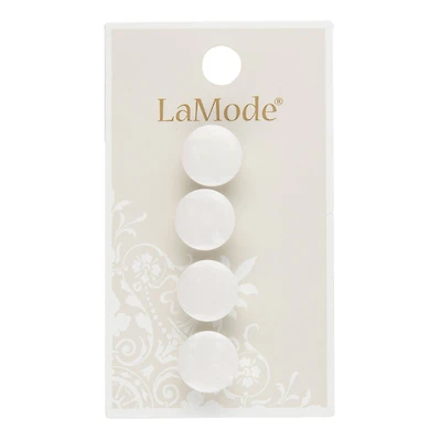 LaMode® 1/2" White Marbled Shank Buttons, 4ct.