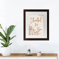 Thankful For You Walnut Framed Print Under Plexiglass