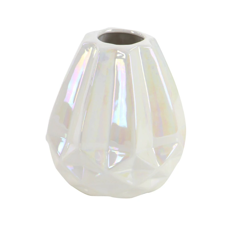 CosmoLiving by Cosmopolitan Cream Stoneware Glam Vase Set