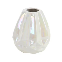 CosmoLiving by Cosmopolitan Cream Stoneware Glam Vase Set