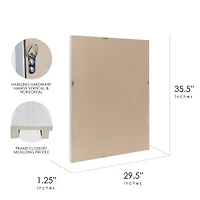 Head West Whitewashed Wood Plank Beveled Glass Bathroom Vanity Mirror