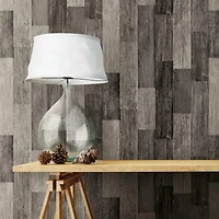 RoomMates Black Weathered Wood Plank Peel & Stick Wallpaper