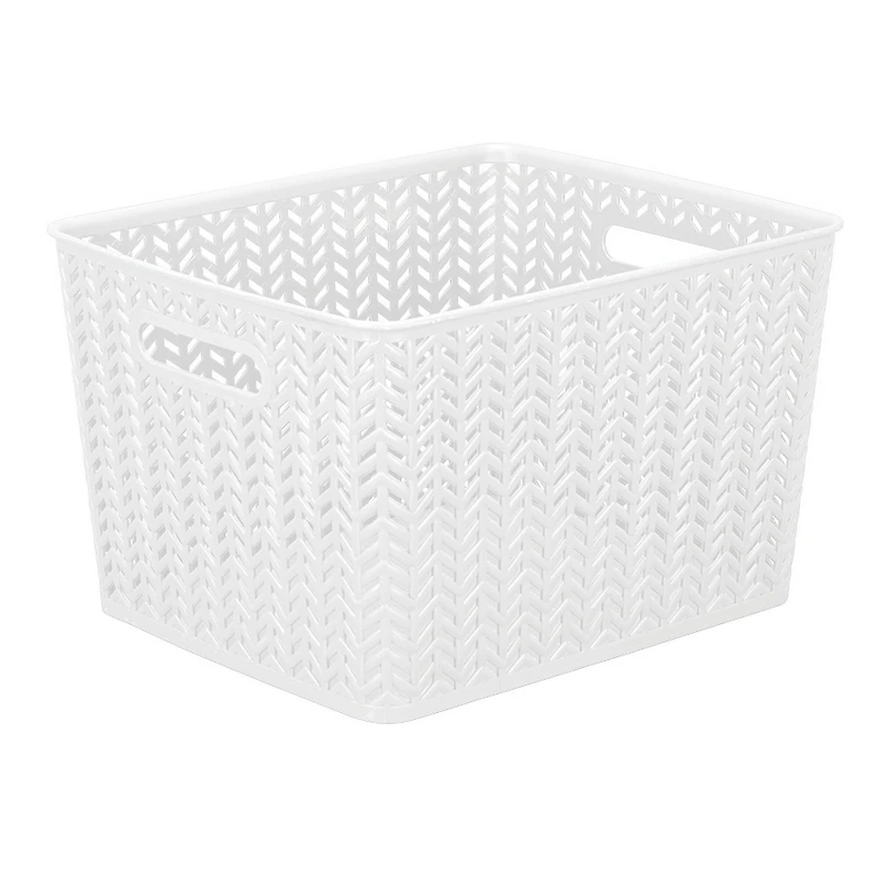 Simplify 13.75" Large Herringbone Storage Bin
