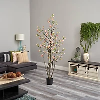 6.5ft. Potted Pink Cherry Blossom Artificial Tree