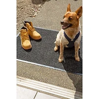 DII® J&M Charcoal Ribbed Walk Off Utility Mat, 30" x 48"