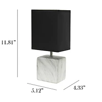 Simple Designs White Marbled Ceramic Table Lamp