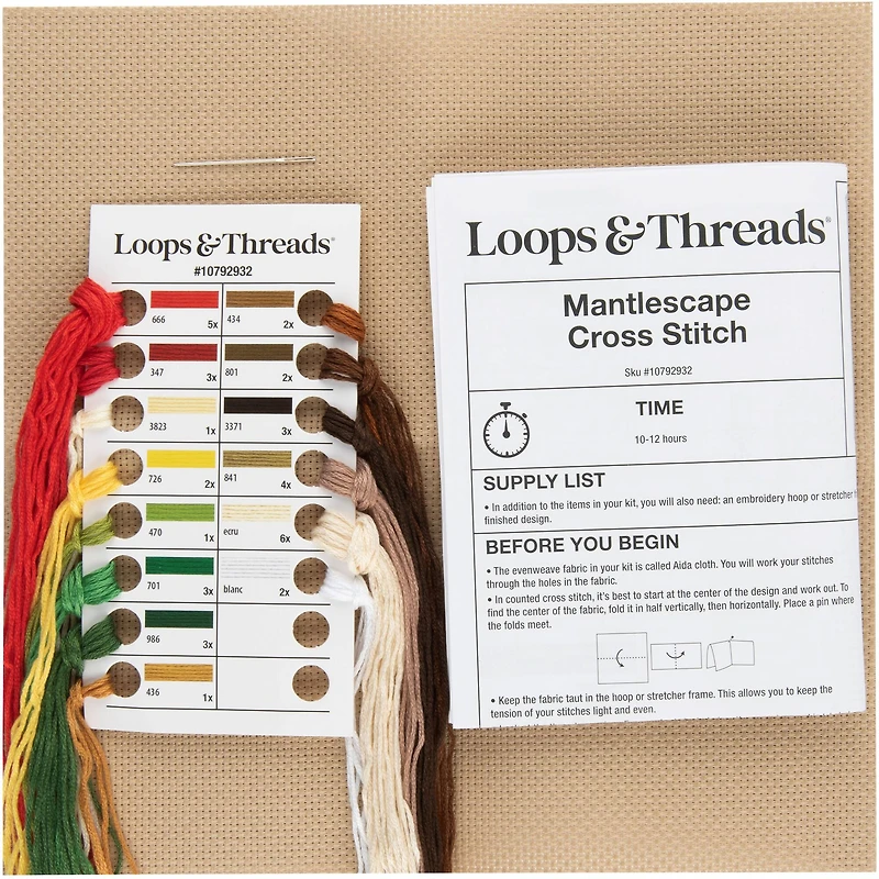 6" x 6" Christmas Mantelscape Cross Stitch Kit by Loops & Threads®