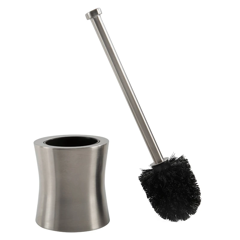 Bath Bliss Hour Glass Shaped Stainless Steel Toilet Brush & Holder