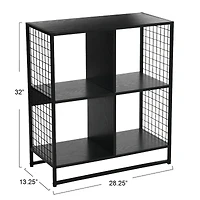 Household Essentials 28" 4-Compartment Trellis Storage Bookshelf