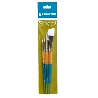 Princeton™ Snap!™ Series 9850 White Taklon 4 Piece Brush Set