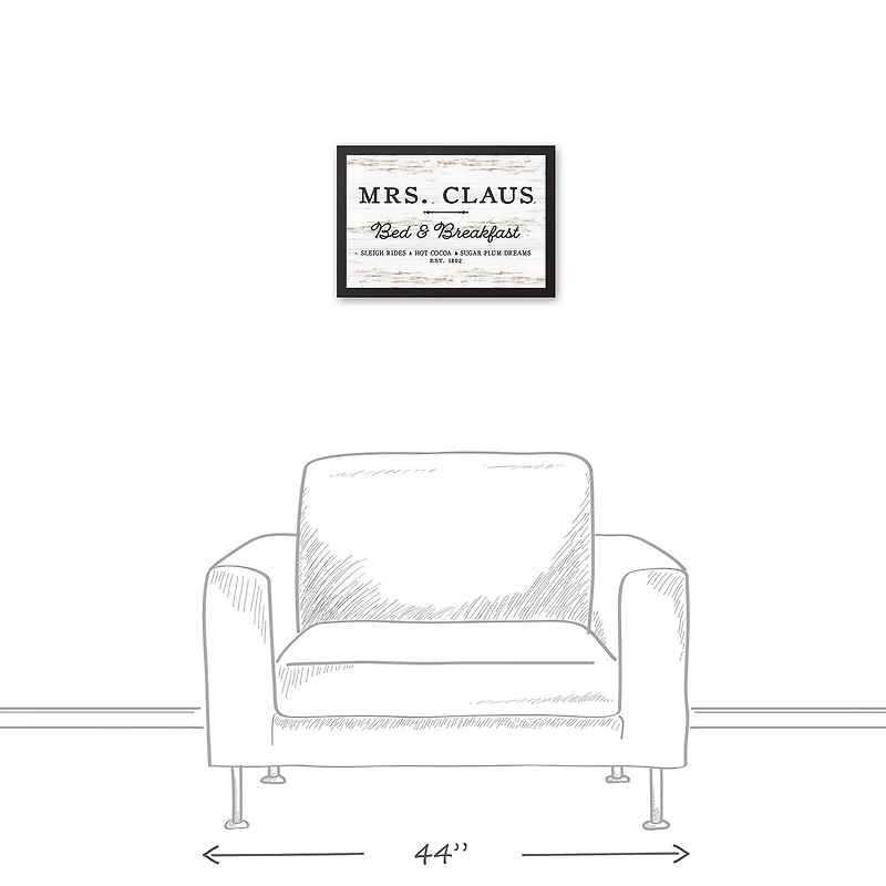 Mrs. Claus Bed Breakfast 18x12 Black Framed Canvas